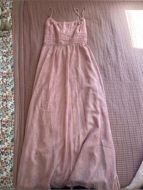 Pink Floral Jacquard Midi Princess Dress